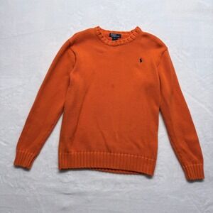 Polo‎ Ralph Lauren Orange Cotton Crew Neck Long Sleeve Sweater Boys XL